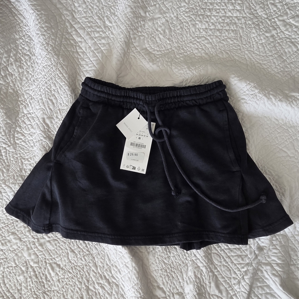 NWT Zara Washed Heavy Cotton Skirt